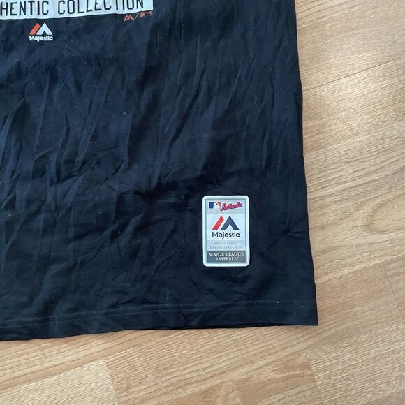 Majestic MLB San Francisco Giants T-Shirt Black Mens XL Triple Peak - Picture 3 of 6